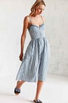Urban Outfitters Rolla's Eve Stripe Button-down Midi Dress,blue Multi,s