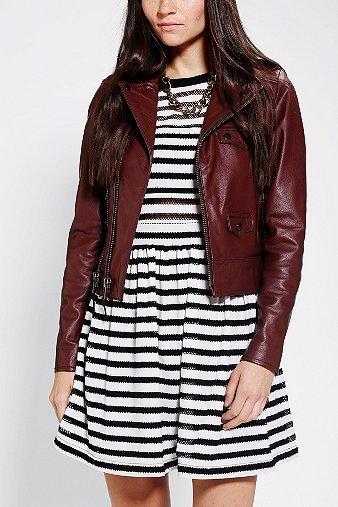 Comune Pebbled Leather Moto Jacket