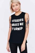 Urban Outfitters Petals & Peacocks Turnip Muscle Tee,black,l