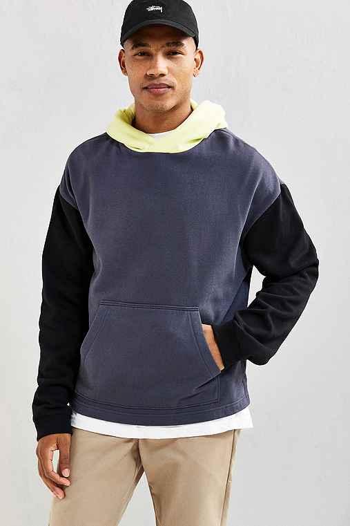 Urban Outfitters Uo Boxy Fit Hoodie Sweatshirt,blue,m
