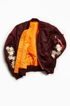 Urban Outfitters Alpha Industries X Uo Rose Sleeve Bomber Jacket