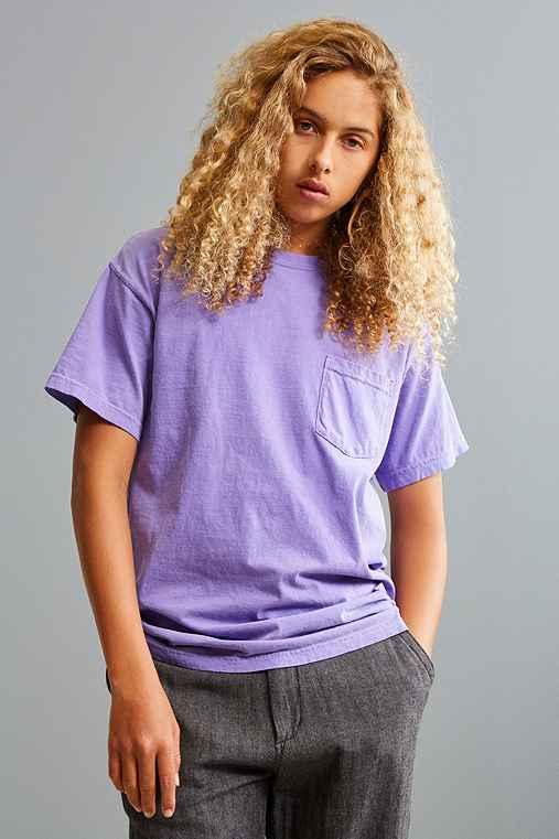Urban Outfitters Comfort Colors Pocket Tee,violet,m