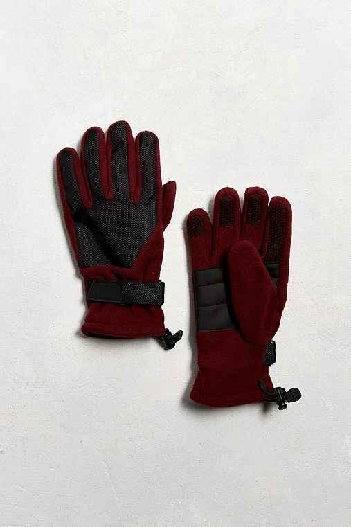 Urban Outfitters Fleece Glove,maroon,one Size