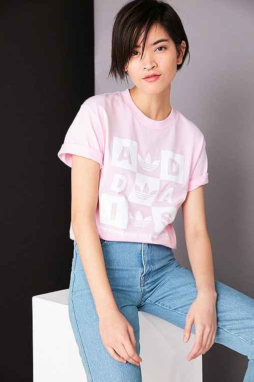 Urban Outfitters Adidas Originals + Uo Checker Tee,rose,m