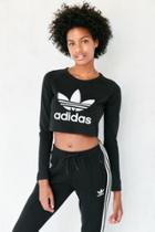Urban Outfitters Adidas Originals Long-sleeve Cropped Trefoil Tee
