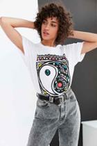 Urban Outfitters Truly Madly Deeply Mosaic Yin-yang Tee,white,xs