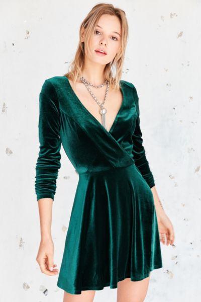 Kimchi Blue Iris Velvet Surplice Mini Dress