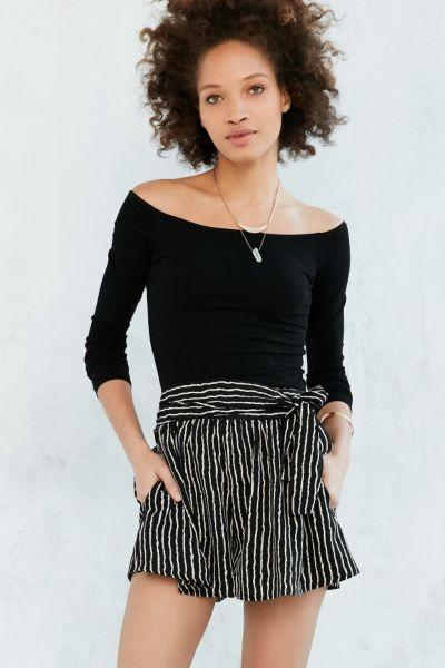 Silence + Noise Stripe Tie-waist Short