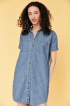 Urban Outfitters Bdg Rosalynn Chambray Collared Shirt Dress,vintage Denim Light,l
