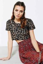 Urban Outfitters Motel Tinsel Tabby Top,black,xs