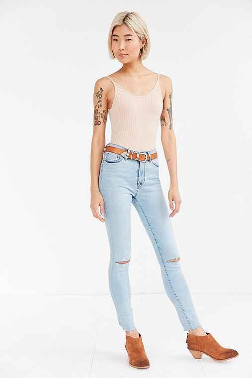 Urban Outfitters Bdg Twig Crop High-rise Skinny Jean - Bleach Blue Slash,indigo,25