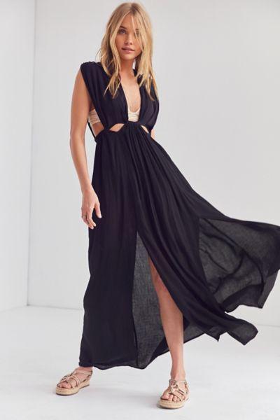 Urban Outfitters Astr Octavia Gauzy Cutout Maxi Dress