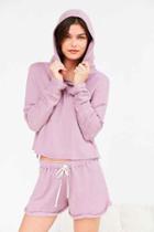 Urban Outfitters Out From Under Cropped Washed Hoodie Sweatshirt,lavender,s