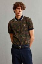 Urban Outfitters Fred Perry Camouflage Pique Polo Shirt,green Multi,s