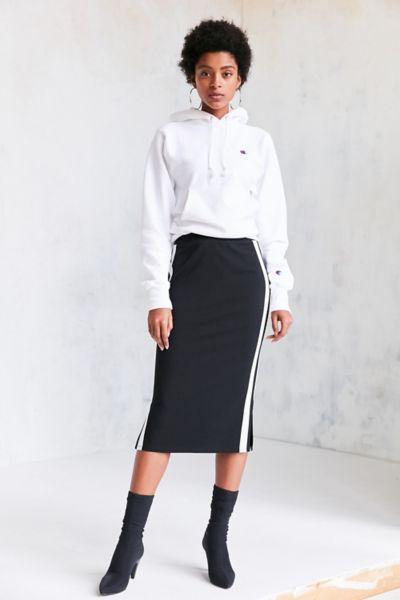 Silence + Noise Athletic Stripe Midi Skirt