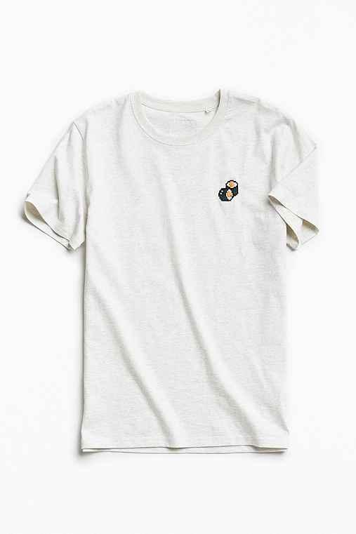 Urban Outfitters Bricktown World Embroidered Sushi Tee,cream,s