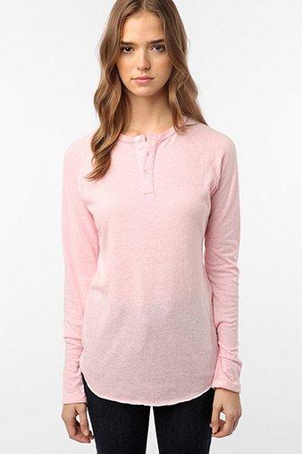 Alternative Pink Ribbon Raglan Henley Tee