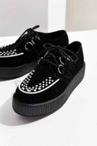 Urban Outfitters T.u.k. Two Tone Suede Creeper Shoe,black & White,w 6/m 4