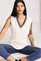 Urban Outfitters Bdg Oversized Cable-knit Sweater Vest,ivory,m