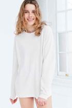 Urban Outfitters Bdg Tomboy Long-sleeve Tee,white,xl