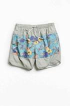 Urban Outfitters Uo X Katin Floral Colorblocked Dolphin Swim Short,grey,l