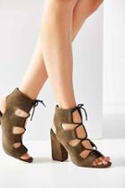 Urban Outfitters Lace-up Heel,khaki,9