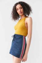 Urban Outfitters Silence + Noise Avril Lace-up Mini Skirt,navy,m
