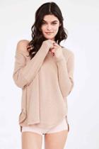 Urban Outfitters Out From Under Oversized Cozy Thermal V-neck Top,tan,m