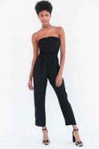 Urban Outfitters Silence + Noise Strapless Jumpsuit,black,l