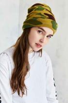 Urban Outfitters Camo Beanie,green,one Size