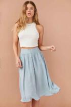 Urban Outfitters Ecote Kara Button-front Midi Skirt,teal,xs
