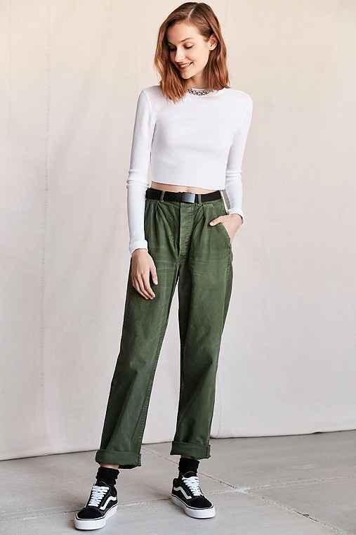 Urban Outfitters Vintage Army Green Work Pant,green,l