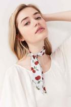 Urban Outfitters Patterned Neck Tie Scarf,white,one Size