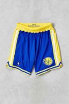 Urban Outfitters Mitchell & Ness Golden State Warriors Authentic Basketball Short,blue,l