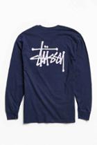 Urban Outfitters Stussy Basic Long Sleeve Tee,blue,l