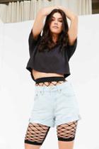 Urban Outfitters Out From Under Exploded Fishnet Bike Short,black,l