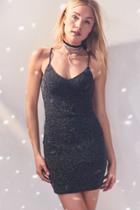 Urban Outfitters Silence + Noise Bandeau Back Bodycon Shimmer Dress