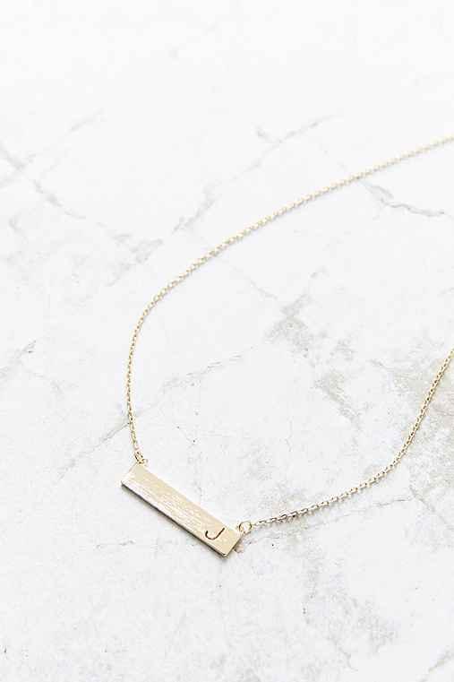 Urban Outfitters Initial Bar Necklace,j,one Size
