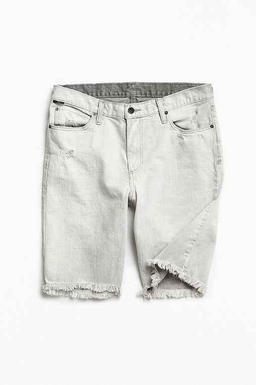 Urban Outfitters Bdg Destructed Bleached Grey Denim Short,grey,36
