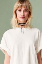 Urban Outfitters Satin Lace-up Choker Necklace,black,one Size