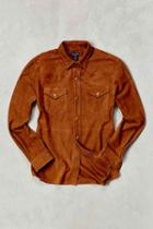 Urban Outfitters Cpo Suede Western Shirt,brown,l