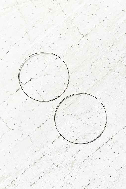 Urban Outfitters Sterling Silver + 18k Gold Plated Rachel Large Hoop Earring,silver,one Size