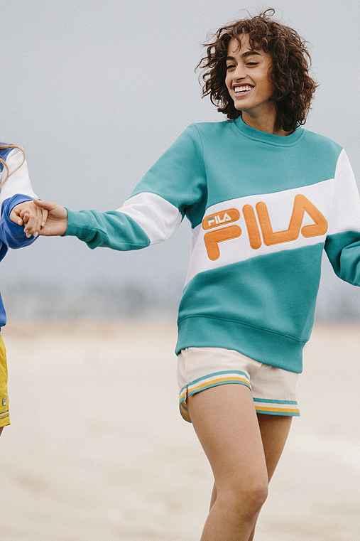 Urban Outfitters Fila + Uo Alexa Crew Neck Sweatshirt,green,xs