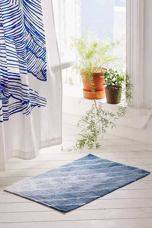 Urban Outfitters Shibori Dyed Bath Mat,blue,one Size