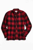 Urban Outfitters Uo Buffalo Shadow Plaid Flannel Button-down Shirt,red,xs