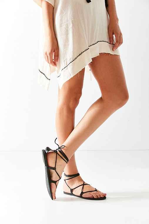Urban Outfitters Leather Gladiator Sandal,black,7