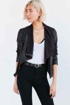 Urban Outfitters Silence + Noise Riley Drapey Vegan Suede Jacket,black,l