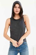 Urban Outfitters Silence + Noise Naomi Hooded Muscle Tank Top,black,xs