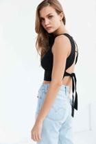 Urban Outfitters Silence + Noise Kiya Tie-back Apron Top,black,s