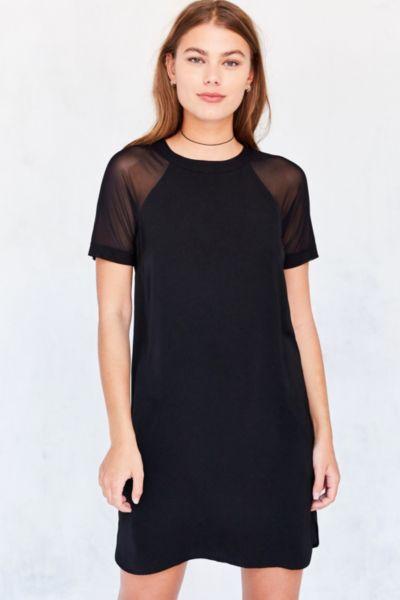 Urban Outfitters Silence + Noise Mesh Baseball Sleeve T-shirt Dress
